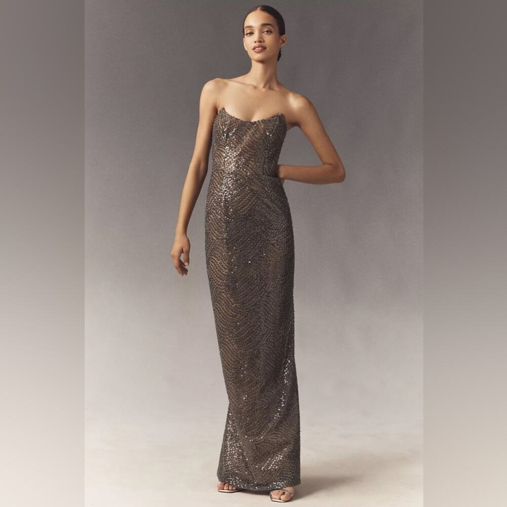 Helsi Natasha Strapless Maxi Gown Gunmetal